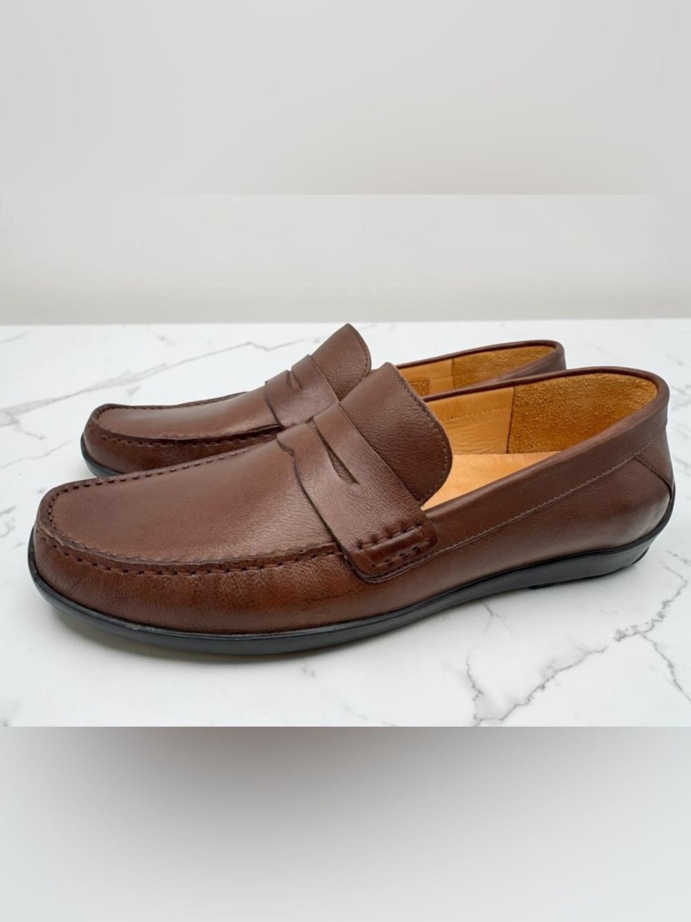 Samuel Hubbard "Free Spirit" Slip-On Driver Moc Brown Leather  Men's Size 13 M